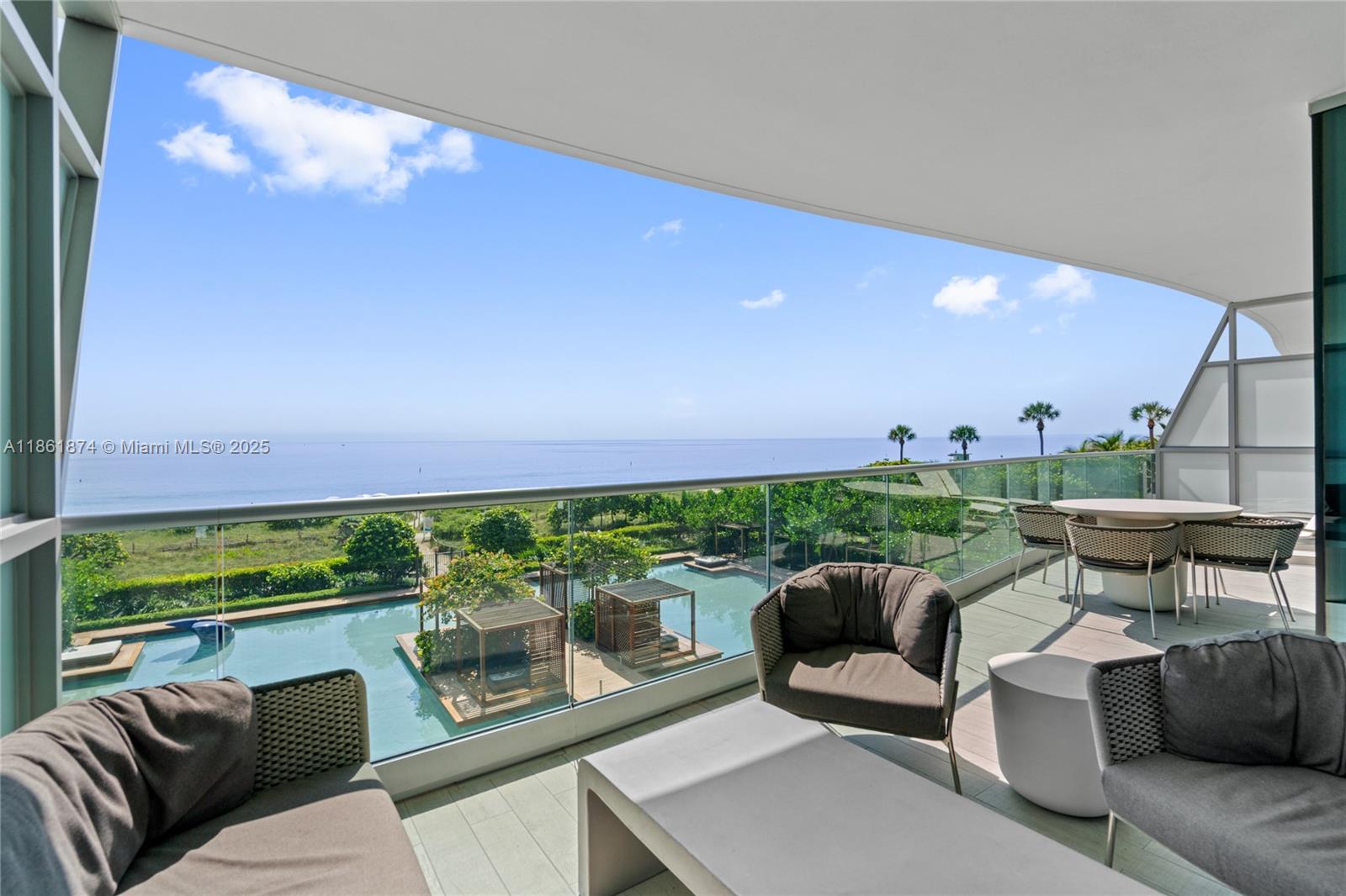 Experience refined oceanfront living at the exclusive Fendi Château. With only 57 residences set over 300 ft of pristine beachfront, this residence offers the perfect balance of sophistication and seaside tranquility. This flow-through home features 3 bedrooms plus a convertible bedroom with full bath, family room, spacious living areas, and laundry room. Recently renovated and tastefully furnished, it showcases upgraded bathrooms and a redesigned kitchen, custom millwork throughout, and refined built-ins. Every detail has been thoughtfully curated. Savant home automation, Sub-Zero wine fridges and wet bar. Enjoy direct ocean & city views, expansive outdoor spaces, private restaurant, state of the art gym, spa, 2 pools, beach service, all complemented by personalized 5-star services.