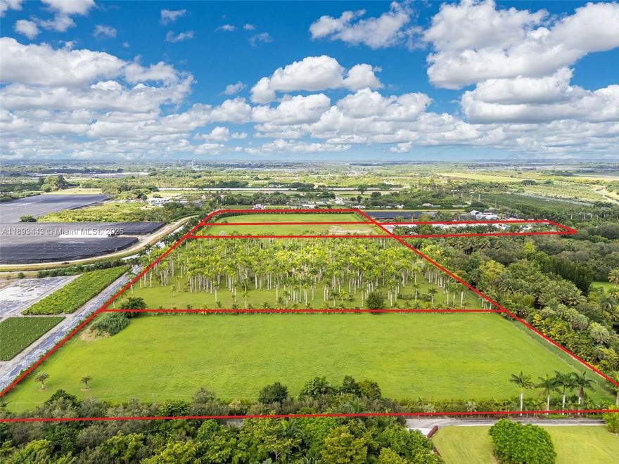 The ideal 29 acre location for anyone looking to build a custom dream home or family compound. This blank canvas has the ability to be one of Miami most exclusive private neighborhoods rivaling those in Coral Gables and Pinecrest. Country living at it finest with easy city access. Minutes from shops, restaurants and highways. Property features include fencing all the way around, 3 wells, power, canal frontage with beautiful Royal Palms. Folios included are 30-6909-000-0040, 30-6909-000-0041, 30-6909-000-0042, 30-6909-000-0043, 30-6909-000-0045. The homes pictured have been digitally added for reference.