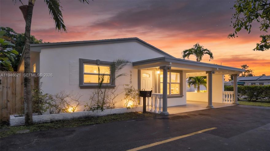 Freestanding 1,286 SF office on 7,365 SF corner lot with excellent Sheridan St frontage and visibility, exposed to over 40,000 vehicles per day. Functional layout offers reception area, 2 private offices, open bullpen, plumbing for a kitchenette, and 2 restrooms. Interior features central A/C, LED lighting and polished terrazzo floors. Ample on-site parking includes 2 striped spaces plus carport in front, side space and deep rear driveway for multiple vehicles or trailer. Located in Hollywood’s Emerald Hills/Hollywood Hills area minutes to Sheridan Plaza retail, medical offices and Memorial Regional Hospital, with quick access to I-95, Florida Turnpike and US-441. Zoning allows for Administrative or Professional Office use.