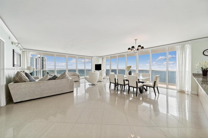 Truly Unique North-East corner unit with Breathtaking direct Ocean and Intracoastal views from this 17th floor. 2,065 sq. ft. plus 565 sq. ft. wraparound balcony. 3 bed/3 baths. Marble floors throughout, European style kitchen with Gorgeous granite counter tops and kitchen-aid appliances. Jacuzzi & separate shower in master bath. This is a 5 star resort like amenities such as magnificent lobby entrance, full time concierge, security, 24-hour valet, multi-level covered parking, 5 heated pools, 50.000 sq. ft. spa, and fitness center overlooking the ocean. One parking assigned +1 free valet. Easy to show. Rental policy is minimum 30 days, 12 times per year. "Available now."
