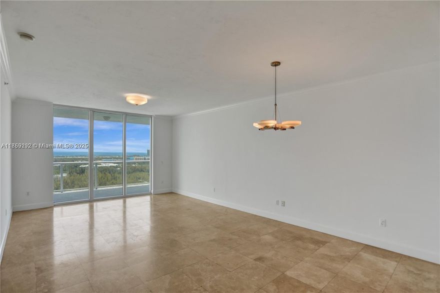 PENTHOUSE! BEST PRICE FOR THE BEST UNIT IN THE BUILDING! Gorgeous UNOBSTRUCTED VIEWS of Oleta, Intracoastal, & ocean from this large 3-bed/3-bath home. NEW Fridge/ NEW Laundry&Dryer / NEW AC Unit. 1,801 sqft of an open floor plan w/ tile and natural stone floors. Primary bedroom an en-suite bathroom jacuzzi tub & walk-in closet. Assigned Parking spot on the FIRST floor of the garage. Be the first to enjoy the newly installed glass balcony. Building offers fantastic amenities including heated pool, gym, tennis court, playground, and dog washing station. Can pay for 2nd parking spot. Reserve Paddle, Costco, Pura Vida, Target, Publix, new Mater Academy, UM Health, all within a mile & beaches 10 min. away.
