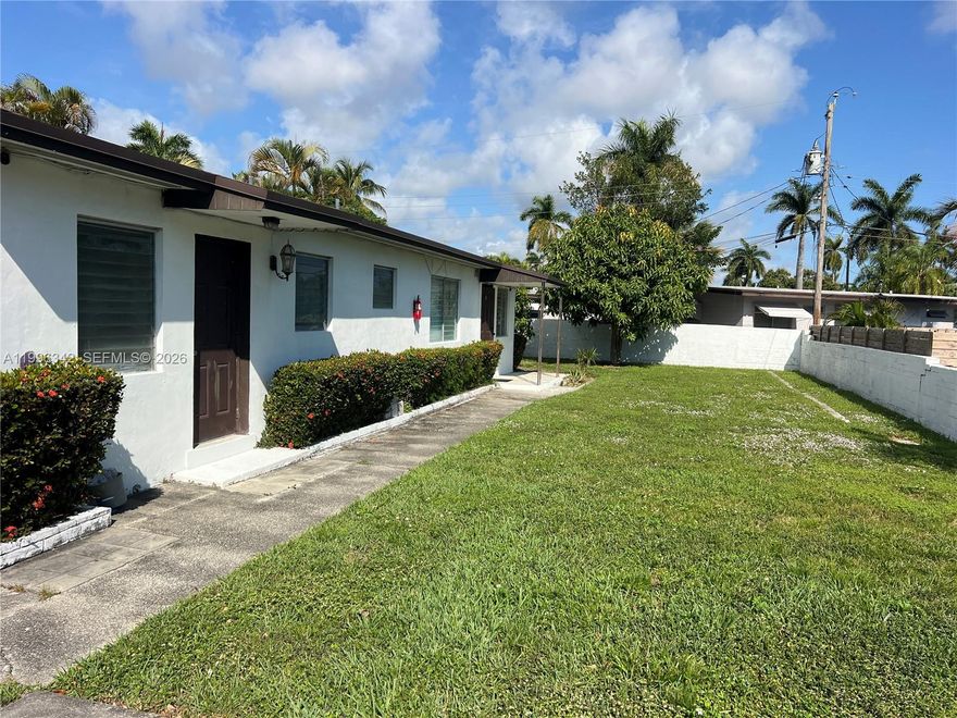 Excellent opportunity to live in a good location. Duplex located east of Us1. Unit has a 1bed/1bath, around 700 sq foot, tile floors throughout. All windows just replaced. New washer and dryer. New kitchen appliances Small patio and backyard. Roof and A/C was replaced 4 years ago. The unit has 2 parking. Quiet and safe area. You can move in immediately without approval and credit score requirements. Water and garbage are paid by the tenant, it costs about $120 a month.