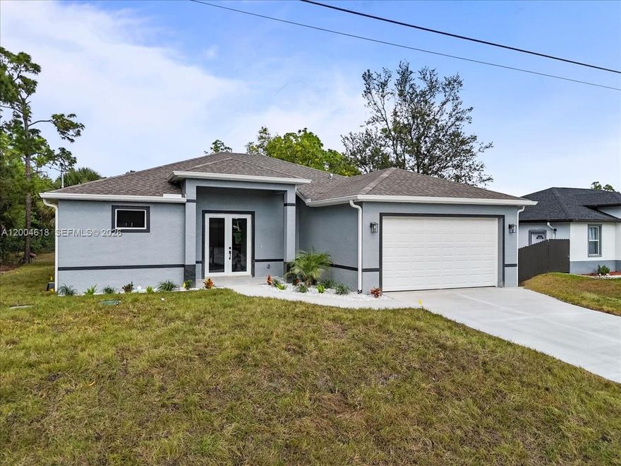 Experience the best of new construction living with this stunning, move-in-ready 3-bedroom, 2-bathroom home. Built with a modern, open-concept design, this property offers a bright and airy feel perfect for the Florida lifestyle. The chef-friendly kitchen features brand-new appliances, ample counter space, and a design that flows seamlessly into the main living and dining areas, making it ideal for entertaining. Enjoy the convenience of a dedicated in-home laundry room—no more trips to the laundromat! Location, location, location! This home offers an extraordinary level of convenience. You are literally walking distance to popular fast-food restaurants and just a 2-minute drive to the nearest grocery store, making errands a breeze. Commuters and adventurers will love the quick 15-minute drive to Fort Myers, granting easy access to shopping, dining, entertainment, and the area's beautiful beaches. With everything brand new and its prime location, this is a turnkey opportunity you won't want to miss. Perfect for first-time buyers, growing families, or those seeking a low-maintenance Florida retreat.