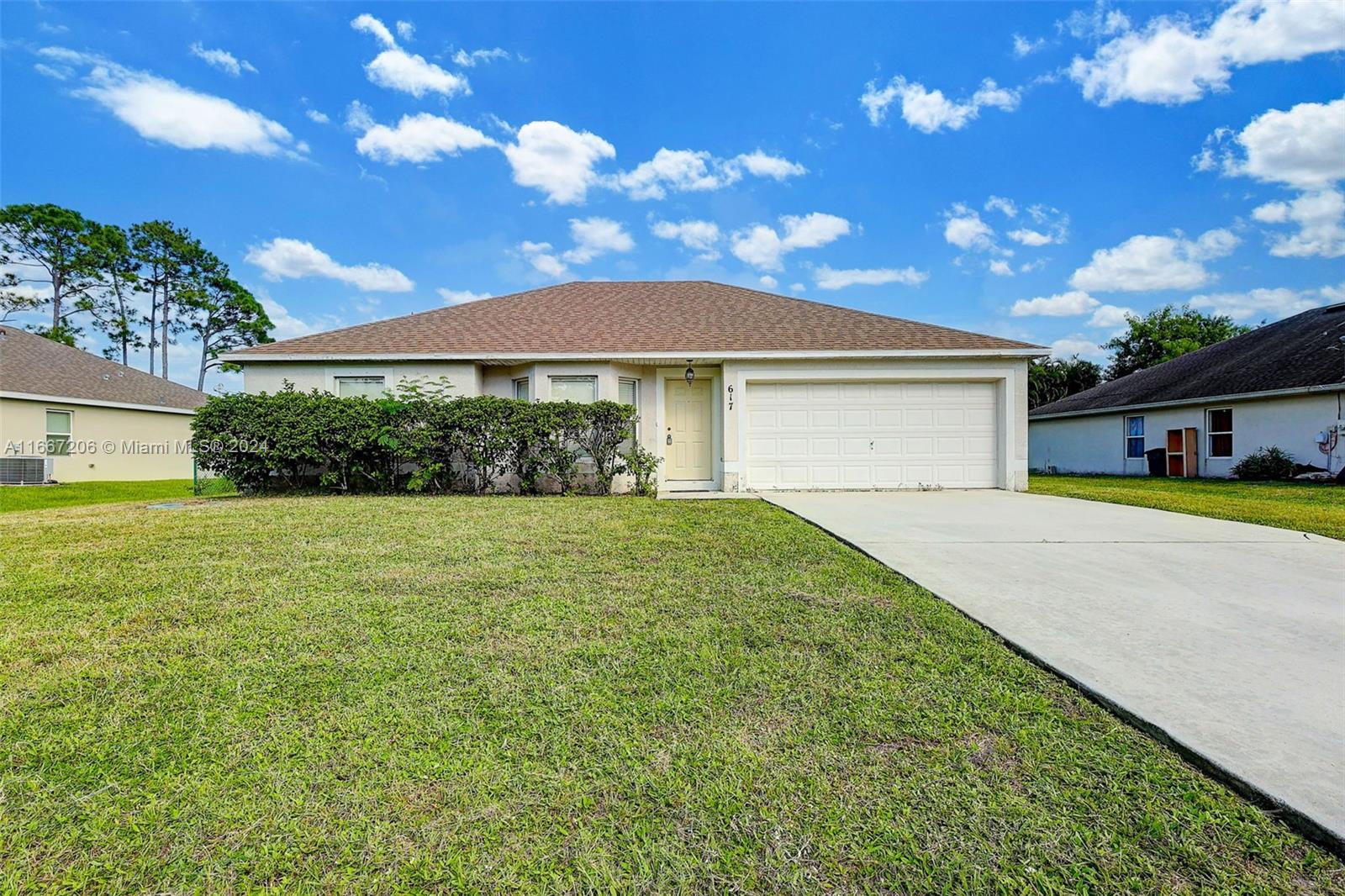 Charming 3 bedroom 2 bath single family pool home on fenced lot with 2 car garage. CBS construction built in 2002.
Newer roof, new pool equipment, and brand new appliances. Open floor plan with soaring ceilings, ceiling fans, and plenty of natural lighting. Separate dining area, eat-in kitchen, large living area, spacious bedrooms, walk in closets, tile floors throughout, separate laundry area and screened in patio and pool off kitchen. ! Great for entertaining and raising a family..... .... Currently leased for $2500 until January of 2026. Showings with acceptable offer only. DO NOT disturb the tenants..
