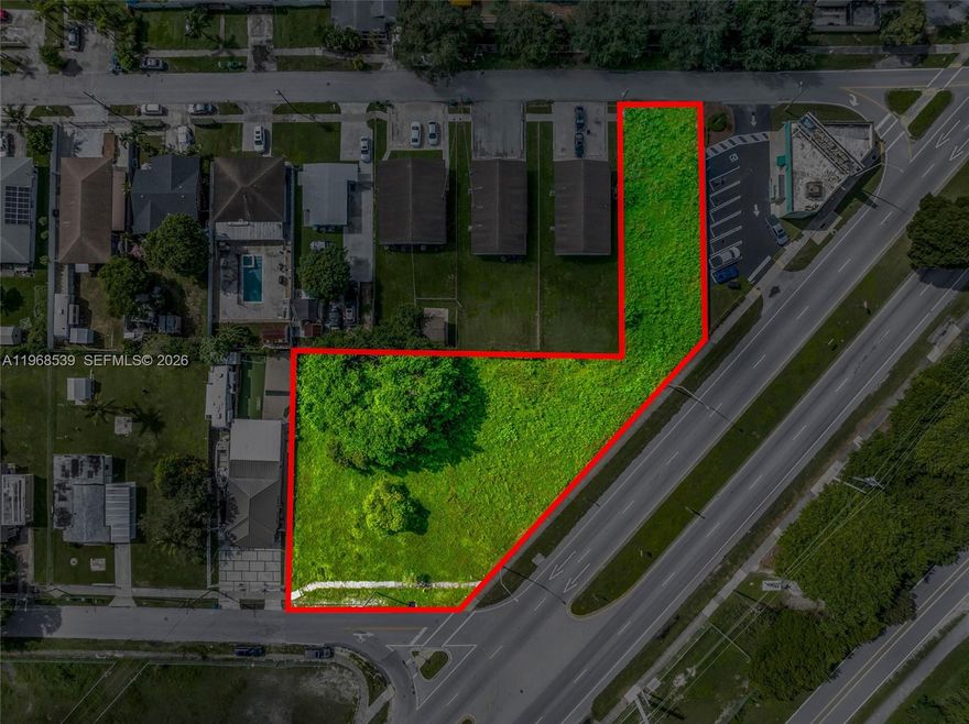 This is a rare opportunity to acquire a 34,345 SF commercial development site (with a potential for up to 60,000 sqft) with direct frontage on US-1 and SW 214th Street, right in the heart of South Dade’s growing activity corridor. The property has outstanding visibility along one of Miami-Dade County’s busiest roadways, strong daily traffic counts, and easy access to surrounding residential neighborhoods, exactly what today’s mixed-use and multifamily developers are looking for. With the Florida Live Local Act in place, the site may qualify to exceed traditional density and height limits. It sits within a designated Rapid Transit Zone, and under current guidelines, a project can match the tallest approved building within a one-mile radius. A nearby approved development allows up to 25 stories, creating a strong precedent for vertical potential here.