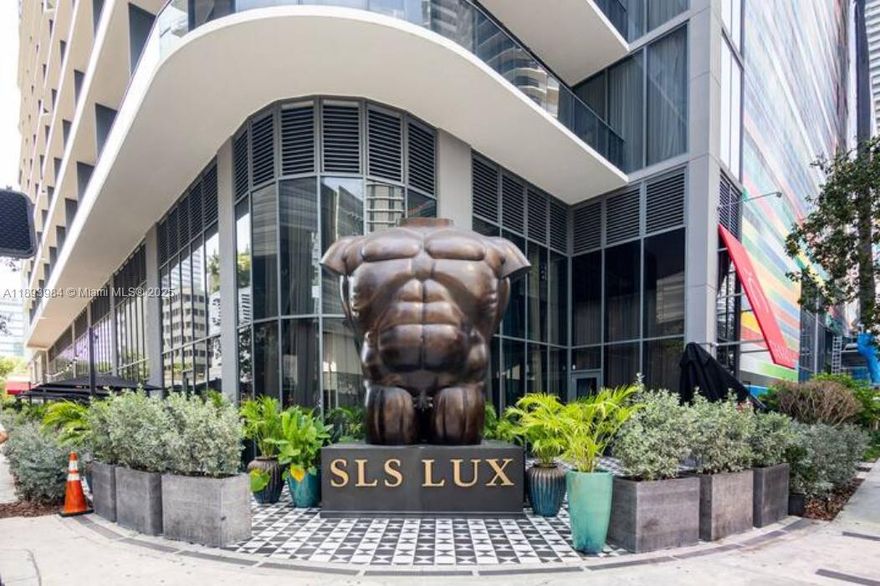 Best views in SLS LUX! Referred to as the 03 line of the building, facing south, directly over pool, tennis court and Mary Brickell Village. 1 bedroom plus den and 2 full bathrooms available at the prestigious SLS Lux. Private elevator leads to private foyer, stainless appliances, washer/dryer, his/her sink, spacious walk in closet. Amenities include two pools. one with full bar and BBQs, tennis court/basketball court, gym, spa and private event rooms for events. Currently leased until 02/2026 $4,450/month