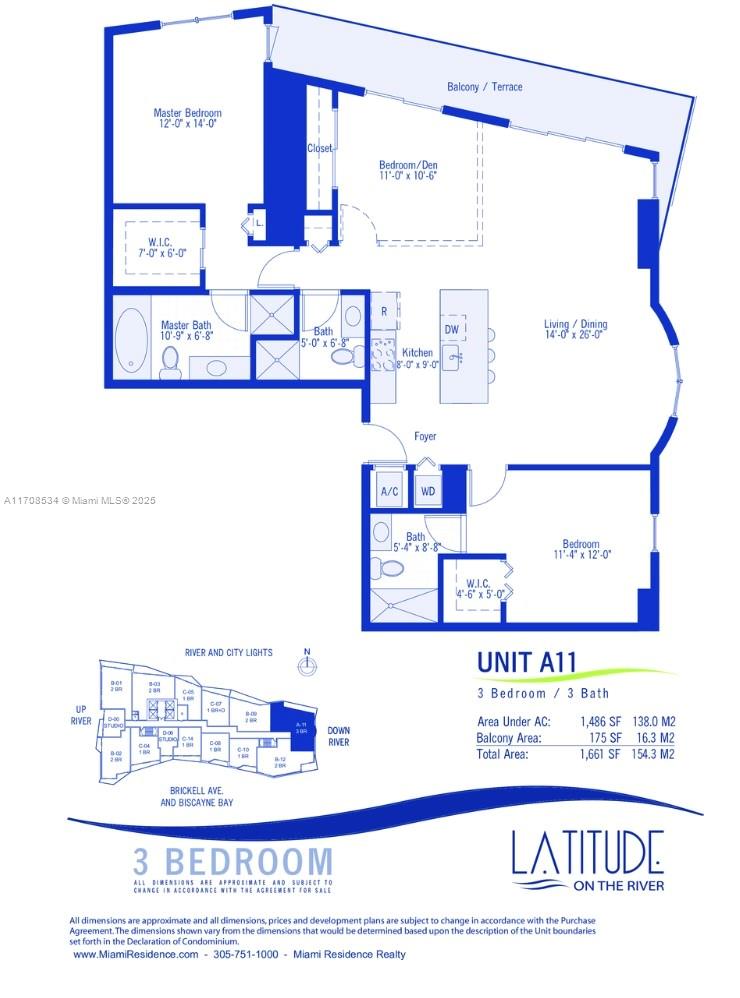 Rental Property at 185 Sw 7th St 3311, Miami, Broward County, Florida - Bedrooms: 3 
Bathrooms: 3  - $4,800 MO.
