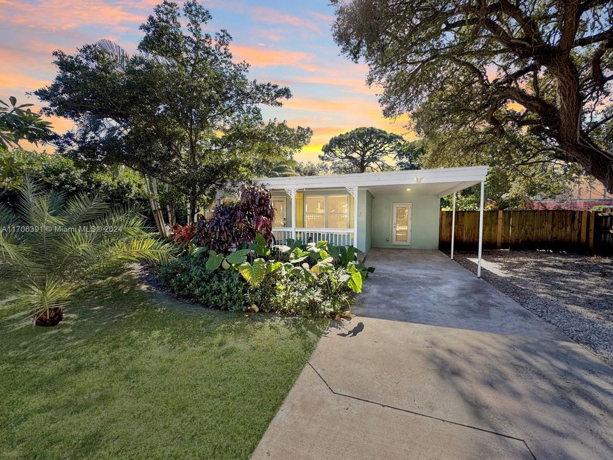 CHECK OUT THIS STUNNING, RENOVATED 2/1 HOME IN FORT LAUDERDALE! THIS BEAUTIFUL PROPERTY HAS FULL IMPACT WINDOWS AND DOORS FOR ADDED PEACE OF MIND, A COMPLETELY RENOVATED INTERIOR WITH MODERN FINISHES, AND A SPACIOUS PORCH WHERE YOU CAN ENJOY YOUR MORNING COFFEE OR EVENING SUNSETS.  RELAX ON THE DECK OR HOST IN YOUR VERY OWN PRIVATE BEACH AREA IN THE YARD – THE PERFECT SPOT FOR ENTERTAINING OR KICKING BACK AND ENJOYING THE FLORIDA WEATHER. THE OUTDOOR LIVING SPACE OFFERS MANY AREAS TO HANG OUT AND ENJOY, ALL WITH NO HOA. THE HOME ALSO FEATURES A SEPARATE DINING ROOM, A FULLY EQUIPPED KITCHEN WITH EVERYTHING YOU NEED, TROPICAL FOLIAGE THAT BRINGS THE ISLAND VIBES, A CARPORT, LONG DRIVEWAY PROVIDES AMPLE PARKING, LAUNDRY ROOM, AND A GATED PROPERTY FOR ADDED PRIVACY