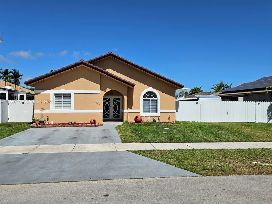 Welcome to this charming 4-bedroom, 2-bathroom home located in the heart of Homestead. This move-in ready residence features ceramic tile flooring throughout and a spacious layout designed for comfortable living. The bright living and dining areas are perfect for entertaining or enjoying family time. Step outside to your private backyard with a heated pool, ideal for relaxing and enjoying the South Florida lifestyle. Conveniently located near the Florida Turnpike, shopping centers, parks, and restaurants. No HOA!