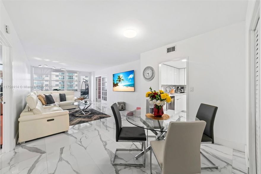 full 2 Bedroom 2 Bath unit with direct Ocean and pool views.  Right in the middle of all the action. Bright & Fully renovated unit has Impact windows, with an updated kitchen, and spacious
bedrooms. White tile floors throughout. Large kitchen w/stainless steel appliances and plenty of
cabinet & counter space. living room with access to a balcony overlooking the ocean and pool area. Unit comes with a parking space! The building offers great amenities including direct beach access, 24-hour front desk security, valet parking, a heated pool, a fitness center, a game room & more. Great location, within minutes of everything. Great for owner occupants or investors - can rent right away min. 30 days!