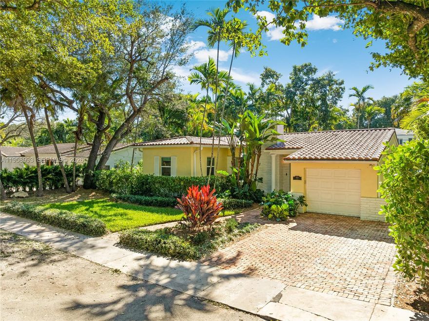 Charming home on 7500 sq. ft. lot in an exceptional Coral Gables location just minutes from the Youth Center, Coral Gables Library, downtown Coral Gables, and neighboring schools. This meticulously-maintained and move-in ready residence features an open, light-filled layout, fully renovated bathrooms and a modern primary suite with custom built-in cabinetry.  Upgrades include PVC piping installed for brand new septic system and updated bathrooms, 2018 roof, impact windows, EV charging station, expanded brick driveway for additional parking space, and an air-conditioned garage being used as a flex space.  Additional features include a flooring combination of hardwood and ceramic tiles, fireplace, alarm system, Eufy doorbell with camera, spacious backyard offering low-maintenance turf, two patio areas ideal for entertaining, and ample room for future expansion or a pool. An exceptional opportunity in one of the Gables’ most desirable neighborhoods.