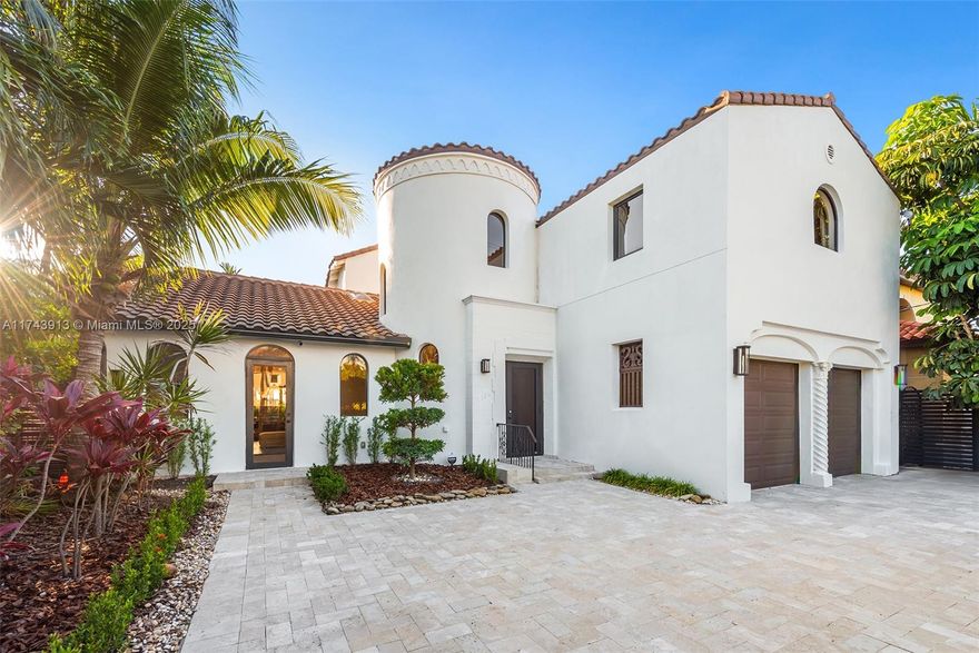 Located in the prestigious La Gorce Country Club, this impeccably designed home offers stunning golf course views and a prime location directly across from the club itself. Spanning 4,480 sq. ft., this 4-bedroom, 4-bathroom + 2 half-bath residence features an elegant layout designed for both comfort and style. Expansive living spaces, high-end finishes, and breathtaking sunset views make this home truly special. The covered 2-car garage provides convenience, while the lush surroundings offer a serene retreat in one of Miami Beach's most sought-after communities.
