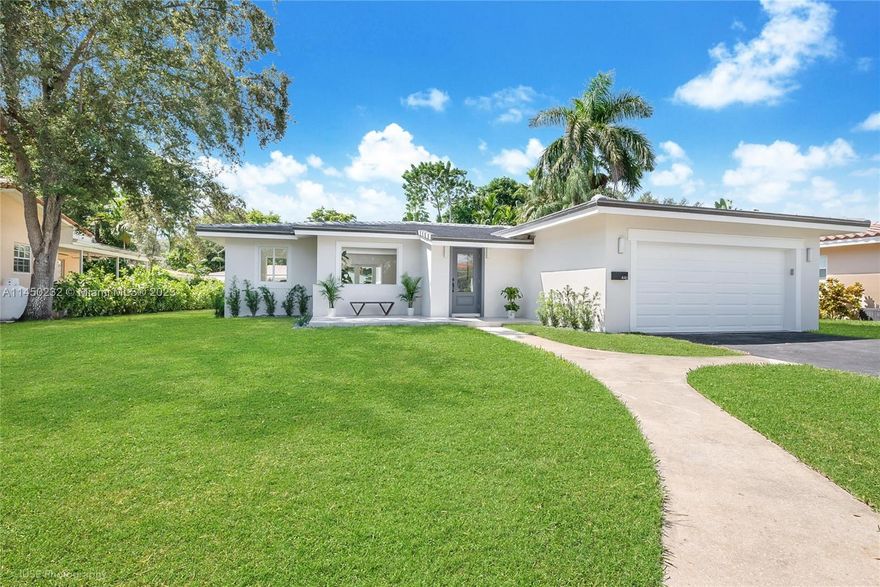 This South Gables home is completely RE-DONE in 2022. Roof done in 2023. The home is spacious, open with an abundance of natural light with ample storage. Custom kitchen with a spectacular island perfect for family gatherings and with plenty of storage. New appliances, doors, LED lighting, impact windows and doors. Bathrooms are outfitted with premium tile and fixtures. Room for a pool or enlarge the patio. Oversized 2 car garage. Home is located close to the best Miami's public and private schools. Come see and bring your pickiest client! Ready to move in. Seller Financing Available.