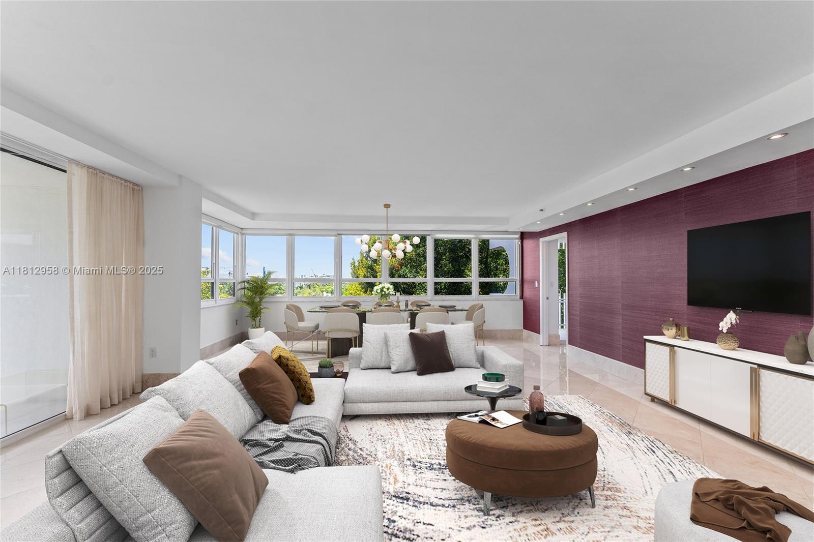 Beautiful and spacious 3-Bedroom/2.5- bath corner unit at The Kenilworth, an oceanfront full-service building where residents enjoy top-tier amenities, including two fitness centers (aerobics and weights), a redesigned pool and pool house on your way to the private beach, grill area, children playroom and billiard room. Just minutes from the Bal Harbour Shoppes, restaurants and cafes..
The apartment was remodeled in 2015 but kept impeccable, shows great with clear marble flooring all throughout, bright natural light, kitchen with s/s appliances, high ceilings, a formal entry foyer with double doors, and three expansive terraces ideal for indoor-outdoor living. The spacious master suite includes a generous walk-in closet. High-impact windows and sliding glass doors. See Brokers Remarks.