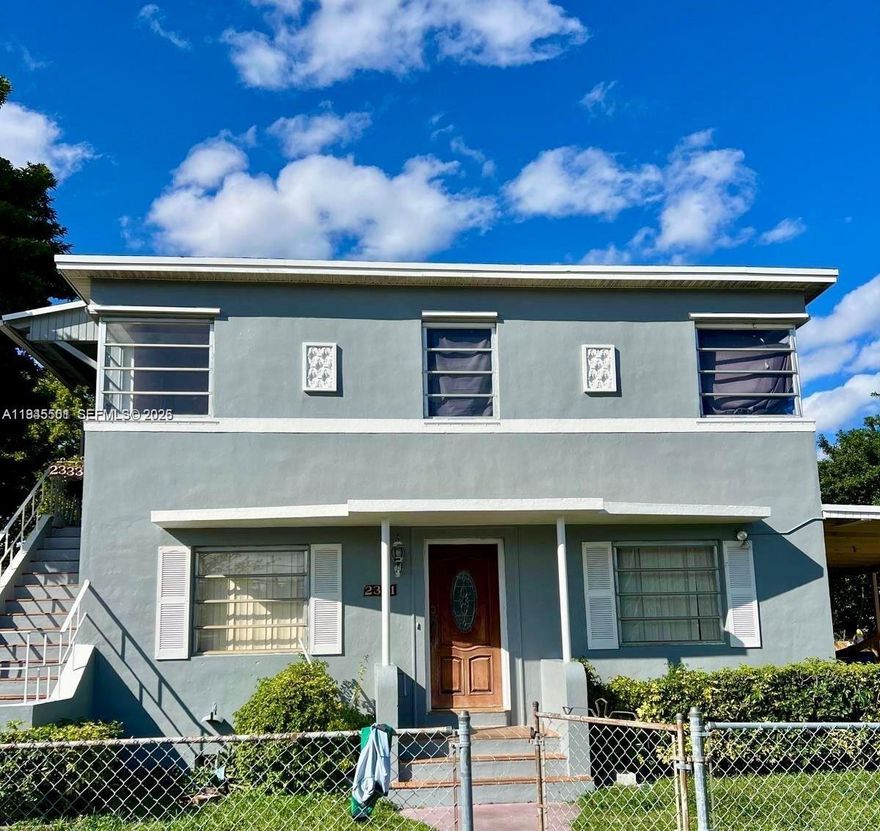 Newly painted, income-producing triplex in a prime Miami location. Excellent investment opportunity with strong cash flow and future rent upside. Property features three units with the following layout and income: Unit 1 is a 3 bedroom / 1 bathroom rented at $2,550; Unit 2 is a 3 bedroom / 1 bathroom rented at $2,665; Unit 3 is a 1 bedroom / 1 bathroom rented at $1,650 and is below market value, offering upside potential.

Centrally located near the new Soccer Stadium for Inter Miami, Miami International Airport, Miami River, River Landing, Brickell, and Downtown Miami. Property offers central A/C, upgraded PVC plumbing throughout, separate electric meters (tenants pay electric), shared water split 50/50 between upstairs and downstairs, updated upstairs bathroom, fresh interior paint, new stove, and a recently redone septic tank.

Zoned for Comstock Elementary School, Citrus Grove Middle School, and Miami Jackson Senior High School. Seller motivated. Ideal for investors seeking a stabilized asset in a rapidly developing area with immediate income and long-term growth potential.