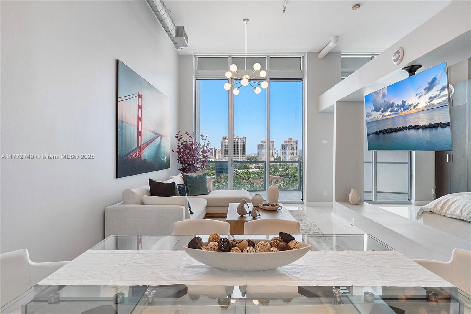 Uptown Marina lofts Gorgeous views aventura 2 bed plus den 2 full baths marble floors. 15 foot ceilings, large apt with large terraces amazing location Aventura. gym -pool -valet -close to shopping and restaurants.