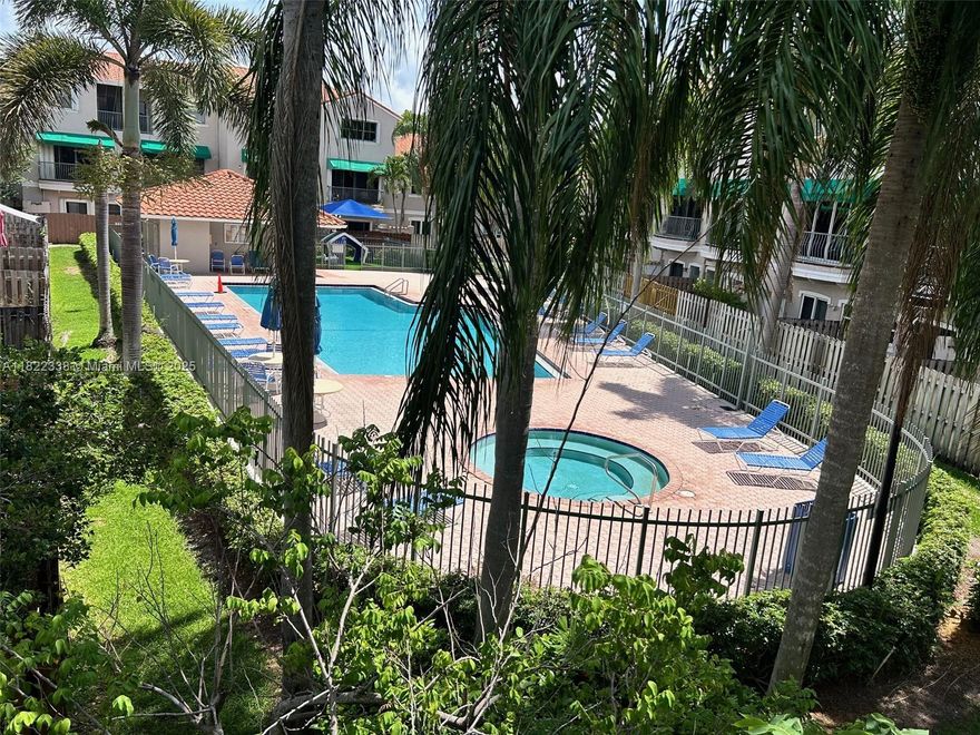 This tri-level property offers three bedrooms and a bathroom on the top floor and one of those bedrooms has a balcony overlooking the pool area. The kitchen, dining, living areas and a guest bathroom are on the middle floor along with a balcony overlooking the pool. The master bedroom is on the first level that opens on to the patio. So when you enter the home from the front door you take the stairs down to your private master sanctuary away from everyone. The flooring is brand new and consistent throughout the three levels. The roof was replaced five years ago with a transferable warranty. If you are looking for a place to call home in beautiful Sunrise with minimal physical maintenance, this is it. Walking distance to shopping, dining and entertainment. Call it home this summer.