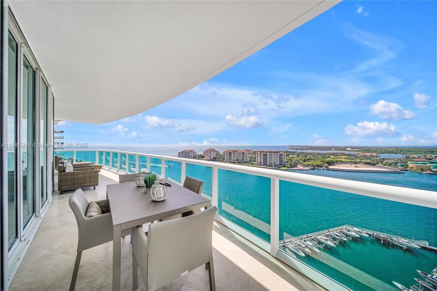 Seasonal rental, flexible terms, available immediately. Beautifully updated high floor 3 bedroom 3 full bath. Large expansive terrace with access from living room and primary bedroom. Sunset views of Gov't Cut & Downtown Miami. Walking distance to beach, park & fine dining S of 5th. Beach club saltwater pool and onsite restaurant. Full fitness center and spa. Flexible terms, call for details.