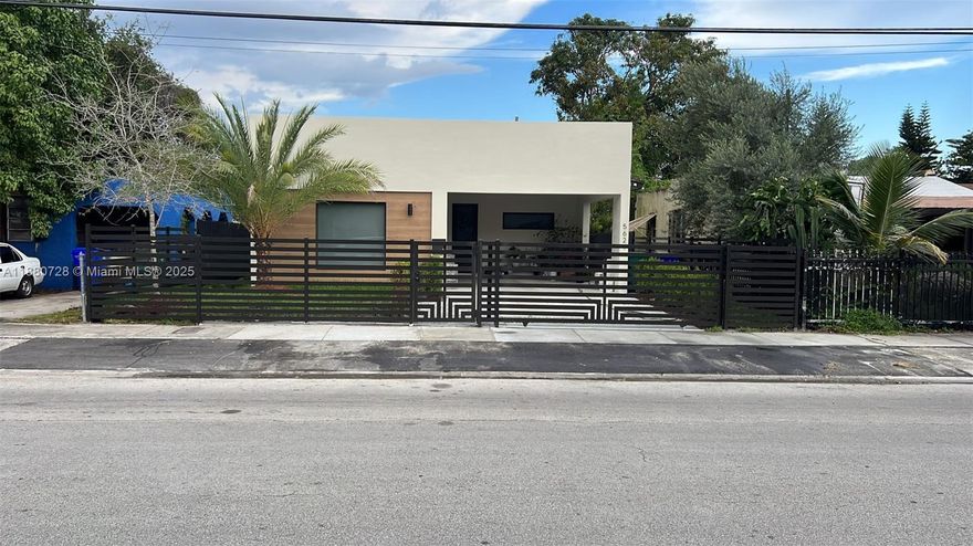 Modern Elegance in Miami. Built in 2023, this stunning single-level residence offers 3 bedrooms, 2 baths. 1,590 sq.ft. of living space (1,920 sq.ft. total area) on a 4,242 sq ft lot. Designed for modern living, this home perfectly blends elegance and comfort—ideal for discerning buyers seeking their dream home. A convenient covered entry welcomes you into a bright and spacious open-concept living and dining area, creating a seamless flow throughout the heart of the home. Toward the back, a sleek modern kitchen opens to the living space and extends to a covered terrace, offering effortless indoor-outdoor living. With thoughtful design details, a functional layout, and a private backyard for relaxing or entertaining, this newly built home is move-in ready and waiting for its new owners.