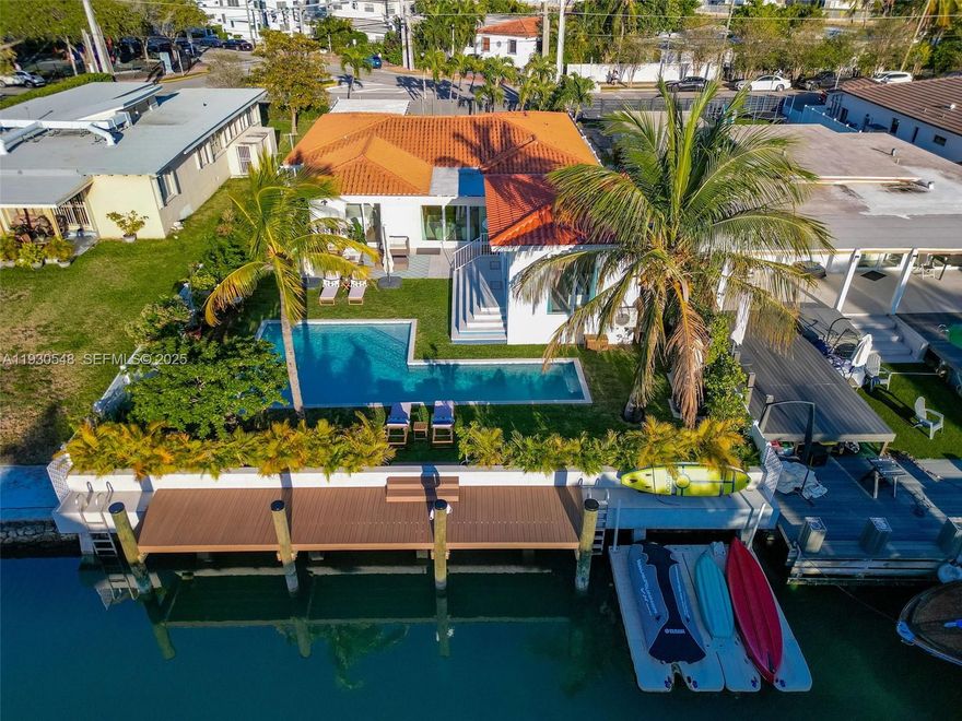 Fall in love with this true boater’s dream with no fixed bridges!Located in the highly sought-after Biscayne Point community, this beautifully upgraded 4-bedroom, 3-bath waterfront home offers the perfect blend of luxury, comfort, and coastal living.Sitting on a 9,000-sq-ft lot with 60 feet of pristine water frontage, the property features a total of 2,654 sq ft of living space, including a newly built poolside suite—ideal for guests, a home office, or a private retreat. The main home is bright and airy, with spacious rooms, walk-in closets, and impact windows throughout, creating a welcoming and light-filled atmosphere.Step outside and be transported to an incredible backyard oasis designed for both relaxation and entertaining. Enjoy a heated saltwater pool with a 37-foot lap lane, outdoor hot-water shower, fully equipped outdoor kitchen, brand-new seawall, and a private dock, all built to current regulatory standards. The elevated backyard offers peace of mind and showcases the home’s exceptional attention to detail.Whether you’re boating, entertaining, or simply unwinding by the water, this home delivers an exceptional waterfront lifestyle. The house truly shows amazing and must be seen to be appreciated.THIS IS A MUST SEE !