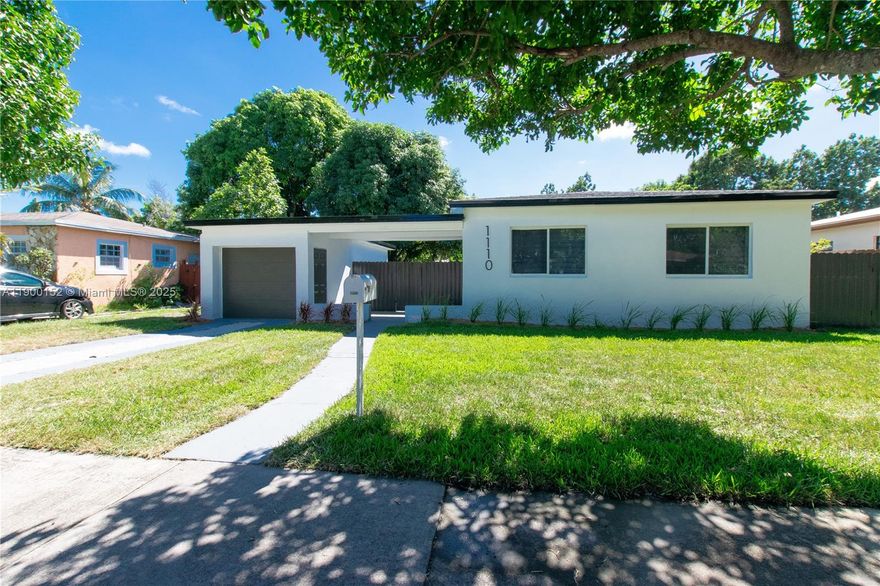 Meticulously refreshed 3 bedroom, 2 bathroom single family residence in North Miami Beach. Measured at 1,600 SF with modern updates throughout. Bright new kitchen with quartz countertops and new stainless steel appliances. Spacious, open living/dining areas with 24×48 tile carried through every room. One-car garage, septic system featuring fresh, neutral finishes and great storage. Convenient to shopping, dining, and major roadways. Easy to show!