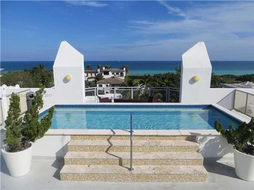 Offering a beautifully furnished (or unfurnished), very large 2-story loft with marble floors, 2 terraces, gated parking, Rooftop Cabana and Pool with breathtaking Ocean Views! Stainless steel appliances, washer/dryer, guest bathroom downstairs, and plenty of room for comfortable living across from Atlantic Ocean. Pedestrian beach walk to South Beach! The ultimate in Miami Beach living. 6 Month or 1 Year contract. First, Last and Sec Required. Includes Water and DirecTV! See YouTube Video. Search address.