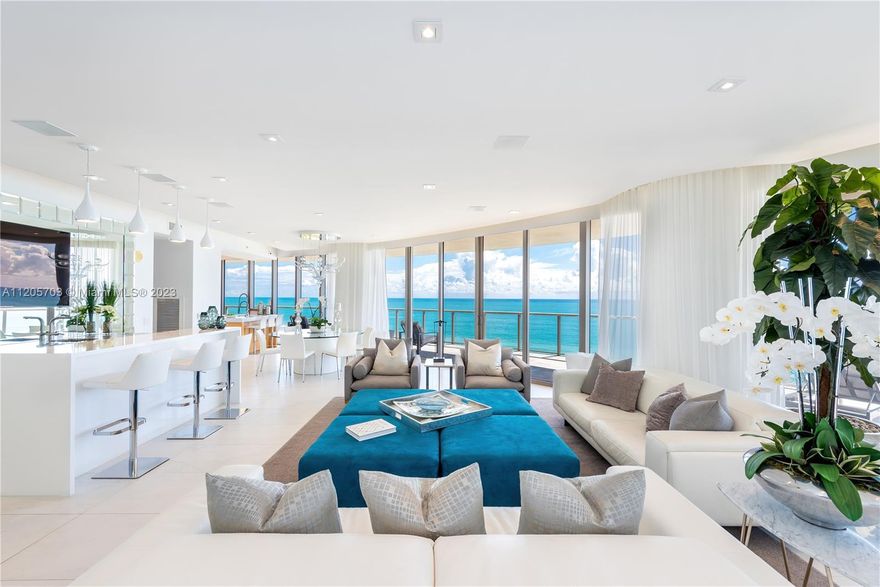 AUCTION BIDDING OPEN: Bidding ends June 14th. Previously Listed $9.95M. Current High Bid $5M. No Reserve. Showings Daily By Appt. This luxurious Florida condo has unbeatable 180-degree direct ocean views with a huge rounded terrace to match. The bright and modern interior has high ceilings, floor-to-ceiling windows throughout, and an open floor plan perfect for entertaining. The kitchen has a large island with beach views, tons of storage, and high-end appliances. The primary suite has access to the balcony, tons of space, and a spa-like bathroom. Owners have access to all of the St. Regis Hotel amenities like the 24hr concierge, gym and spa, on-site restaurants, and, of course, the beach and the three pools. Luxury beach living is waiting for you at this premier Florida property!