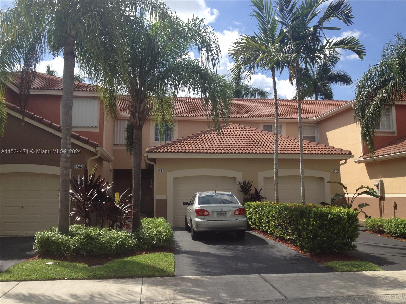 Welcome to your new townhome in the prestigious city of Weston! This spacious two-bedroom, two-and-a-half-bathroom townhome boasts a modern design with ceramic and vinyl flooring. Located in the desirable San Simeon community, this home offers a serene and family-friendly environment. Weston is renowned for its A+ rated schools, making it an ideal location for families. Known for its safety, cleanliness, and high quality of life, Weston provides residents with a peaceful and enjoyable living experience. Don't miss out on this opportunity to make Weston your new home!