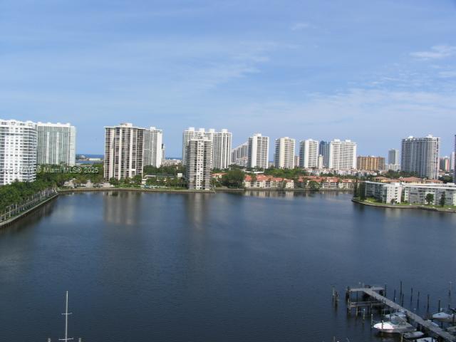 Beautiful 2 large bedrooms with 2 full bath, tiled throughout the apartment, both bedrooms have carpet. Intercostal view, lots of closet space with a walk-in closet. 24 hr security with a doorman and a gated guard house. Building amenities include 2 pools with one heated during the winter months, fully equipped gym and 2 tennis court with night lights. Minutes to Fresh Market, Bank, Restaurants, Aventura Mall and much more.
