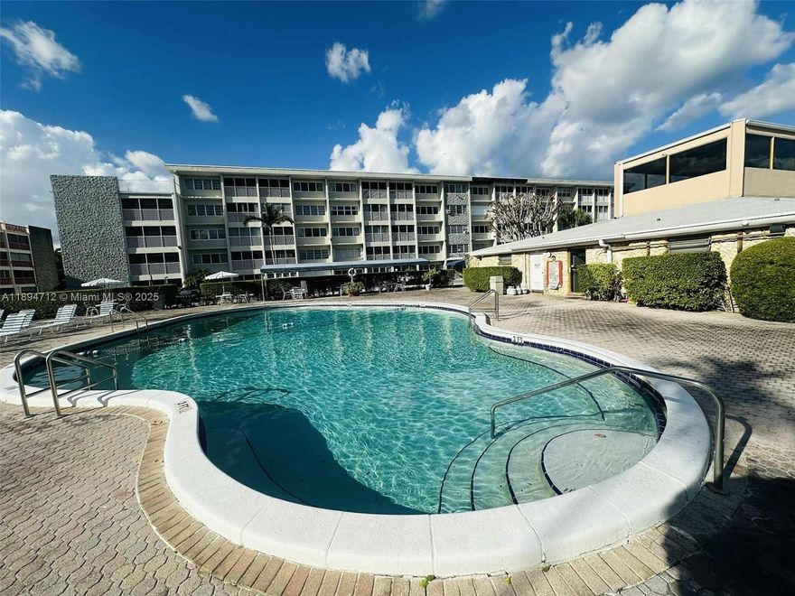 PARADISE in this Exclusive 55+ Community in the heart of Hallandale Beach !!! Resort Lifestyle.               
            Everything the tenant needs :Security cameras 24 hrs,  Community pool ,Clubhouse, Laundry facilities, picnic area around the pool,game room,and more .Minutes from Gulfstream Casino ,shopping plazas and the fabulous beach!. 
Association requires : 640 min Credit Score .
You can park No.19 ( Parking Assigned for this unit.),or VISITOR PARKING is located at the pool entrance.