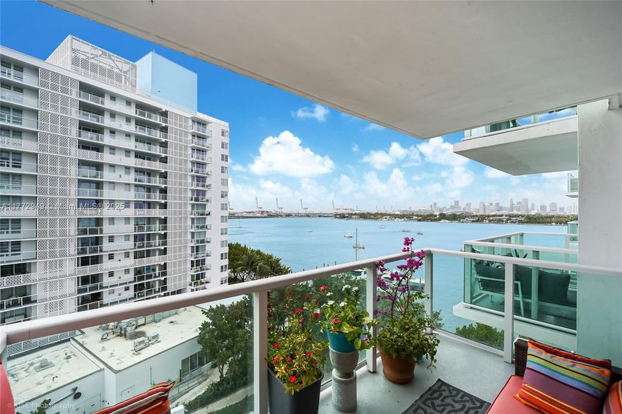 Complete modern renovation. Bay view 1 bed /1 bath with high-end finishes and appliances. Spacious floor plan with an open kitchen with extra storage.  Tile flooring throughout, impact sliding glass doors and windows.  Enjoy the most amazing views with blue water and sunshine by day, and incredible sunsets and skyline views at night.  Amenities at the Mirador 1000 include a bayfront pool deck with hot tub and bbq area, state of the art 5000 sq ft fitness center, convenience store, 24-hour valet and front desk.  Prime location that is walking distance to the ocean, shopping, dining, and every-day conveniences.  Rentals and pets are allowed.  This is a great place to call home.