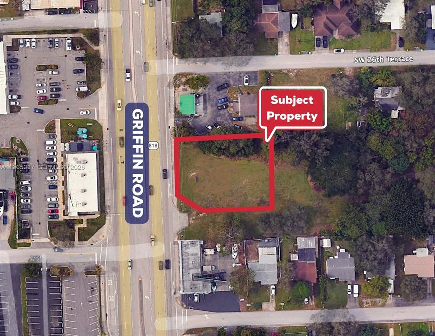 13,663 SF commercial development site located directly on Griffin Rd in Dania Beach. The property is zoned C-2 Commercial, allowing for a wide range of uses including retail, medical, professional office, restaurant, hospitality and service-oriented development. The lot offers approximately 95 feet of frontage along a high-traffic corridor with over 34,000 vehicles per day, providing excellent visibility and accessibility. Utilities are available and the site is minutes from Fort Lauderdale Hollywood International Airport, Port Everglades, major retail corridors and South Florida beaches. Ideal for a freestanding commercial building or small multi-tenant retail project.