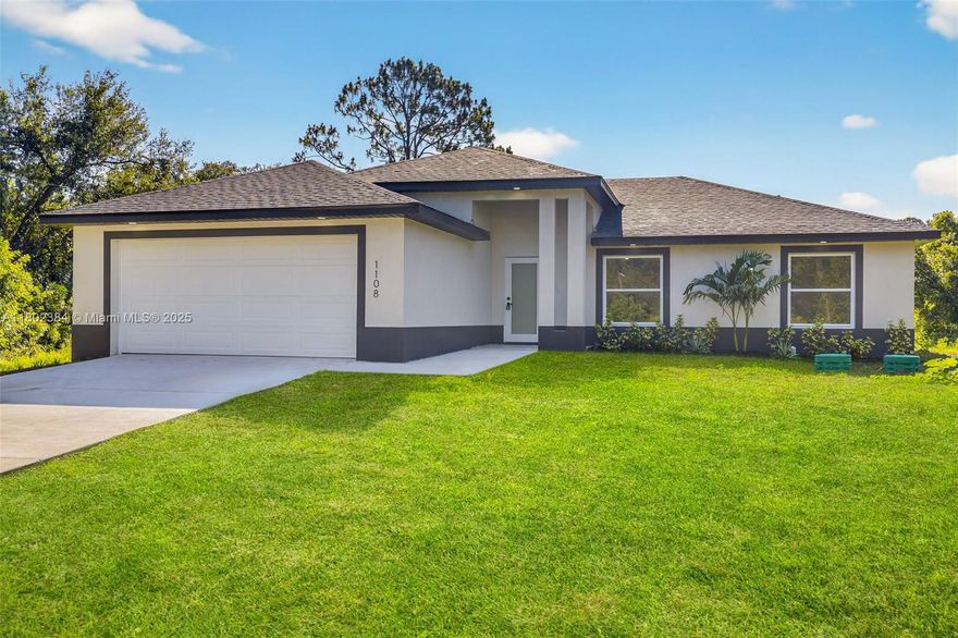 $10,000 Seller Credit Toward Buyer's Closing Costs + Extended Home Warranty with Full-Price Offer. Move-in ready New Construction on Double-Sized Lot — A smarter investment than the typical lots. More Land, More Value! 3Bed/2Bath. Full impact windows & doors. 2-car garage with epoxy floor. Luxury kitchen with waterfall quartz island, full quartz backsplash, stainless steel appliances, and modern light fixtures. Ceiling fans in every room. Porcelain tile and LED ambient lighting throughout. Designer bathrooms with premium finishes. Located with easy access to SR-82, Lee Blvd, shopping & schools. Double backyard space — room to add a pool, guest house, or backyard retreat.
Schedule your showing today!
