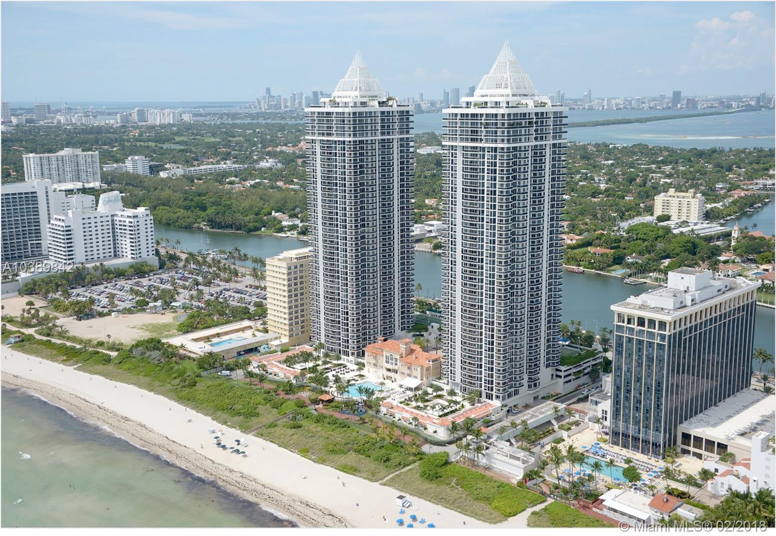 Magnificent direct ocean views from this large 2 bedrooms, 2 bath + den residence. Double door entry, marble floors throughout, floor-to-ceiling glass sliding windows, all rooms leading to a large terrace overlooking the beach & pool area. Large master suite with a spacious walking closet. The master bath with Jacuzzi and separate shower.
The building set oceanfront in Miami Beach top location and offers superb amenities and services.
