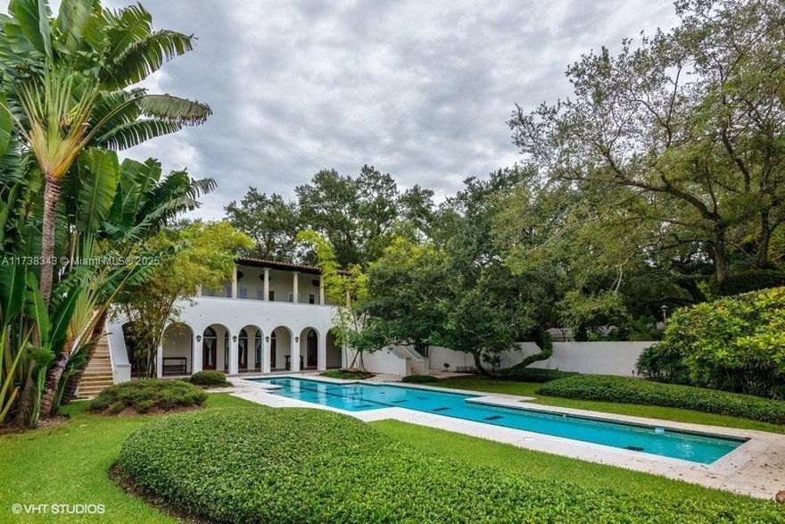 Mediterranean Style House. Timeless design seamlessly blending European and Mediterranean classic elegance.
Design and built by a renowned South Florida architect. Features luxurious details as Natural Oaks wood floors and
Mahogany doors. The front yard seeks to inspire and enlighten with its exquisite view of a Japanese inspired
garden with mature Live Oaks trees and 65ft swimmer lap pool, All offer complete privacy with a fully walled
fence. Perfectly situated, corner of Lybyer and Historic LeJeune Rd. Center of it all yet a world. You will be minutes
away from exclusive schools, shops and dining. The bottom line, this is a great opportunity to own a home where
you can entertain, work and raise a family in an urban paradise.
