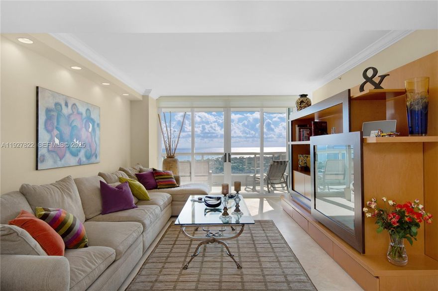 **FURNISHED UNIT**  GORGEOUS 3 BED / 2 BATH RESIDENCE, BEAUTIFULLY FURNISHED AND IMPECCABLY MAINTAINED. ENJOY MAGNIFICENT OCEAN, INTRACOASTAL & CITY VIEWS FROM EVERY ROOM. THIS LOVELY APARTMENT FEATURES MARBLE FLOORS IN THE MAIN AREAS AND WOOD FLOORS IN THE BEDROOMS, A KITCHEN WITH GRANITE COUNTERTOPS, HURRICANE SHUTTERS, AND MORE. 
**UNIT WILL BE FRESHLY PAINTED IN WHITE AND WILL INCLUDE NEW RECESSED LIGHTING.**
ENJOY THE STATE-OF-THE-ART CLUB & SPA. EXCELLENT LOCATION—WALKING DISTANCE TO THE WATERWAYS SHOPS AND RESTAURANTS. NO PETS.