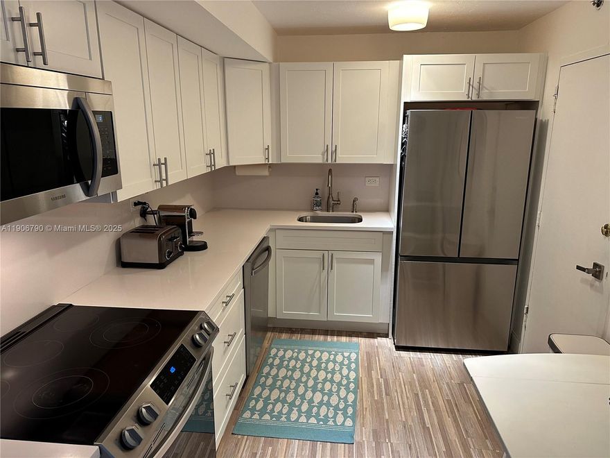 Here is your new home to stay warm during the winter! Italian elegance combined with American practicality. 2 bedroom 2 bathroom apartment for 9 months rent available starting January 12th, 2026. New kitchen with stainless steel appliances and quartz countertop. New furniture , bedding, everything that people need for comfortable life. Free WIFI. Full service building: free beach service - 2 lounge chairs and 1 umbrella. 2 Laundry rooms on every floor. GYM, Sauna, Grocery store, children playground. 24/7 security, management and maintenance on site. Walking distance to stores and restaurants. Building is right on the Beach and Boardwalk. best part of Miami Beach - 15 min to MIA, to South Beach or Bal Harbor. Vacant. Easy to show. Call or text Listing agent for the showing.