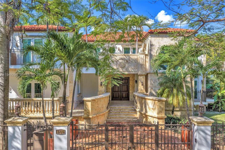 Situated on iconic South Miami Avenue, this exceptional luxury estate offers over 8,000 square feet of refined living on a 13,500 SF corner lot in one of Miami’s most sought-after neighborhoods. Built in 2007 and impeccably maintained, this gated residence blends timeless architecture with modern comfort.
A private entrance leads to a grand salon with formal living and dining areas and a glass-enclosed sunroom. The main level features a gourmet chef’s kitchen with top-of-the-line appliances, private office with separate entrance, cigar room, home theater, recreation room, and enclosed terrace ideal for entertaining.
The home offers seven bedrooms, seven walk-in closets, seven full bathrooms, and one half bath, enhanced by premium finishes including Schuco impact windows and doors, natural stone flooring, and a solid concrete roof. The primary suite features boutique-style custom closets and built-ins.
Additional highlights include a gym, ample storage, three-car garage with air-conditioned bunker, full home generator, and advanced security system. Outdoors, enjoy a resort-style pool, spa, summer kitchen, and lush landscaping.
Minutes from Brickell City Centre, Coconut Grove, Miami International Airport, top hospitals, dining, shopping, and nightlife—this is a rare opportunity to own a premier Miami estate.