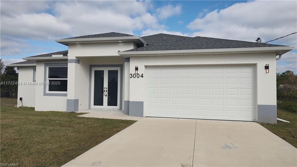 Be the first to own this stunning new construction home in the highly desirable Lehigh Acres! This 3-bedroom + den, 2.5-bath gem sits on a spacious 0.25-acre lot, offering modern living with brand-new appliances including a refrigerator, microwave, and stove. The master suite boasts a luxurious dual sink vanity and a beautifully tiled walk-in shower for added convenience. Enjoy the elegance of laminate flooring throughout and relax on the open patio, perfect for outdoor entertaining. This home is ready for its first owner, and as an added bonus, we're offering $5,000 TOWARDS CLOSING COST! Don't miss this incredible opportunity—schedule your showing today!