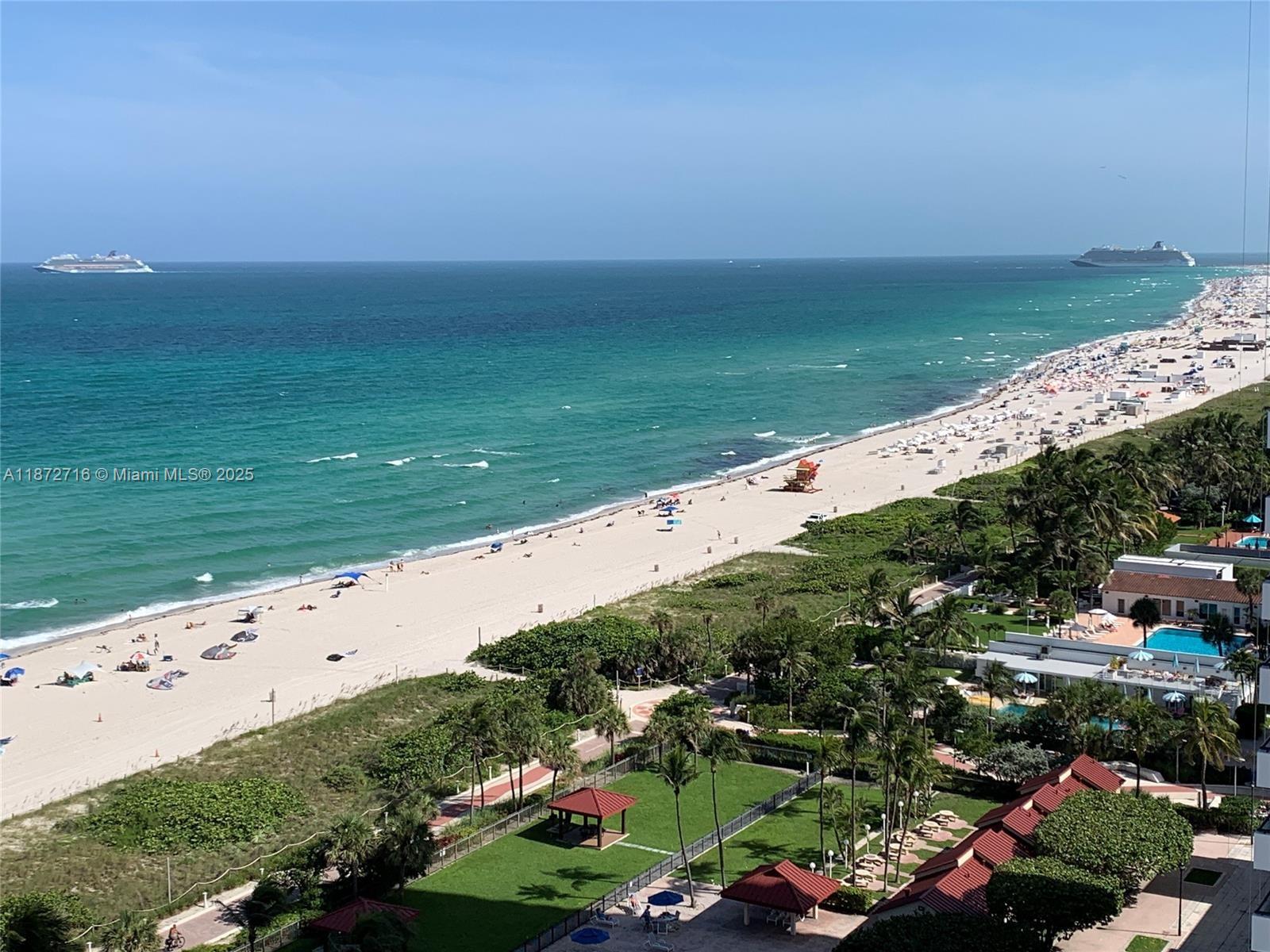 Live in the heart of Miami Beach! Ideally situated just minutes from the world-famous South Beach, this condo
offers the best of both worlds-close enough to enjoy the vibrant nightlife, dining, & entertainment whenever you
choose, yet tucked away in a more peaceful stretch of the beach to escape the crowds & unwind. Inside, you will
discover a beautifully-updated interior offering a stylish living space, featuring new flooring throughout, a modern
kitchen with quartz countertops, soft-close cabinets, and stainless steel appliances. Bathrooms have been tastefully
renovated with contemporary finishes. Impact doors lead to the expansive balcony offering stunning ocean & city
views. Enjoy 24-hour security, garage pkg, pool with sundeck, A/C cabana, picnic pavilions, and a renovated gym.