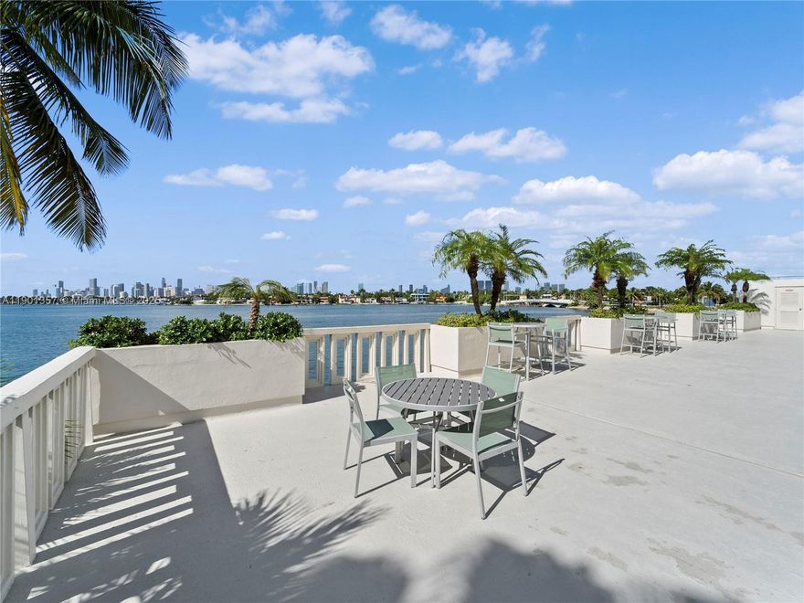 Rare first-floor residence on the exclusive Venetian Islands—one of only three ground-level residences in the building! This spacious 1BR/1.5BA, 950 SF home feels private and serene, with no need for an elevator. Features include marble floors, a large custom walk-in closet, updated kitchen and baths, and hurricane-impact glass offering total peace and quiet. The building, set directly on the bay, showcases a modern lobby, waterfront pool, and a fully equipped fitness center. Includes a covered parking space and storage unit. Peaceful island living in the heart of Miami Beach, with a park and the iconic The Standard hotel across the street. Furniture included in sale (optional). A rare offering combining privacy, luxury, and prime location.