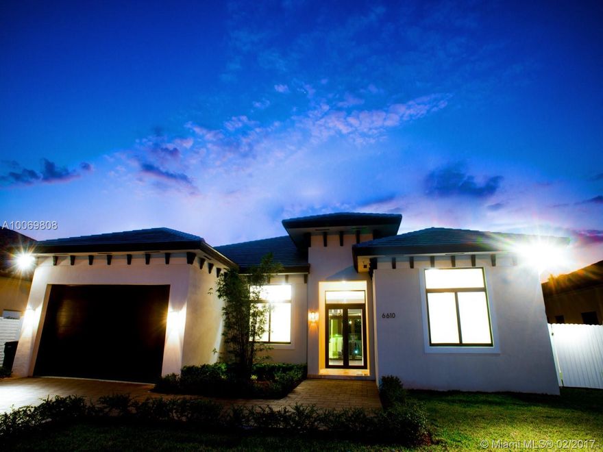 FABULOUS NEW CONSTRUCTION. SINGLE FAMILY HOME WITH TOP OF THE LINE FINISHES. 12 FT HIGH CEILINGS AND PORCELAIN FLOORING THROUGHOUT. THIS HOME EXUDES CLASS & CHARM WITH WOODEN CABINETRY, BIG DRIVEWAY WITH INTERLOCK PAVERS, SWIMMING POOL, PRE-WIRED SECURITY CAMERA SYSTEM, SMOOTH INTERIOR WALLS, CABLE & SATELLITE WIRED TO ALL BEDROOMS AND FAMILY ROOM, IMPACT WINDOWS AND DOORS AND MUCH MORE. 10,500 SQ FT LOT, HOME 3,600 SQ FT. MOVE IN READY.