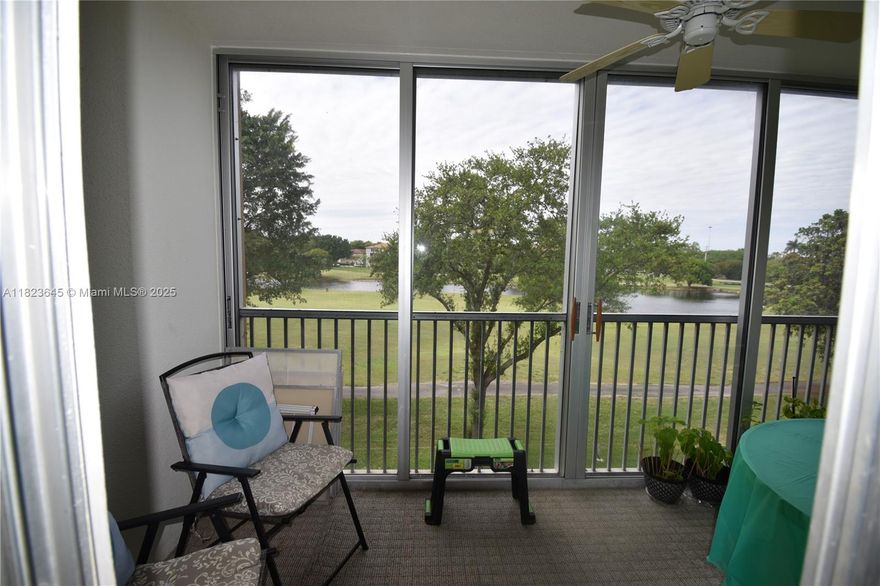 Rarely on the market 2/2 unit in the Lancaster at Century Village. Largest model boasting over 1,350 sq ft of living int this beautiful 55+ community in the heart of Pembroke Pines. enclosed balcony is screened a Kitchen with wood cabinets and granite countertops Enjoy beautiful sunset and golf course lagoon views. Large main bedroom with walk in closet & smaller closet. 2nd bedroom w/walk in closet/murphy bed. washer dryer in unit electric water heater Amenities: 135,000 sq foot clubhouse 100 clubs and classes 2 gyms large indoor & outdoor pools, multiple satellite pools, transportation, tennis pickleball courts, pharmacy, cafe, golf course. 24 Hour Guard gated community. At least one occupant 55+ others 18+ Maintenance includes water, cable, internet, trash and all amenities.