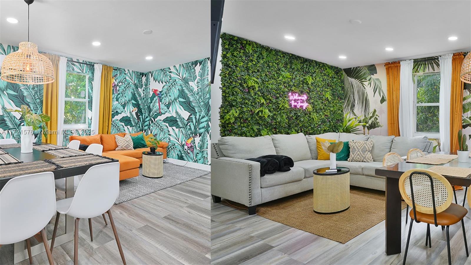 Rental for up to 12 people, including trash, and Wi-Fi. Fully furnished with everything you need, including linens just bring your clothes! Prime Wynwood location, blocks from restaurants, shops, bars, nightclubs, and vibrant street art. This 4-bedroom, 2-bathroom (2nd level, 1 set of stairs) + 2 fully equipped kitchen, computer desk, washer/dryer in site, Sleeps 14 comfortably (6 double beds, 2 twin). Smart, keyless entry for seamless check-in/out. Relax in 2 shared patios with grilling with BBQs and comfy sofas. Conveniently located: 23 mins to Miami Beach, 12 mins to Downtown Miami, 17 mins to Miami Airport, 15 mins to Brickell, 13 mins port of miami. Minimum rental: Available for rentals ranging from 28 days to 1 year.