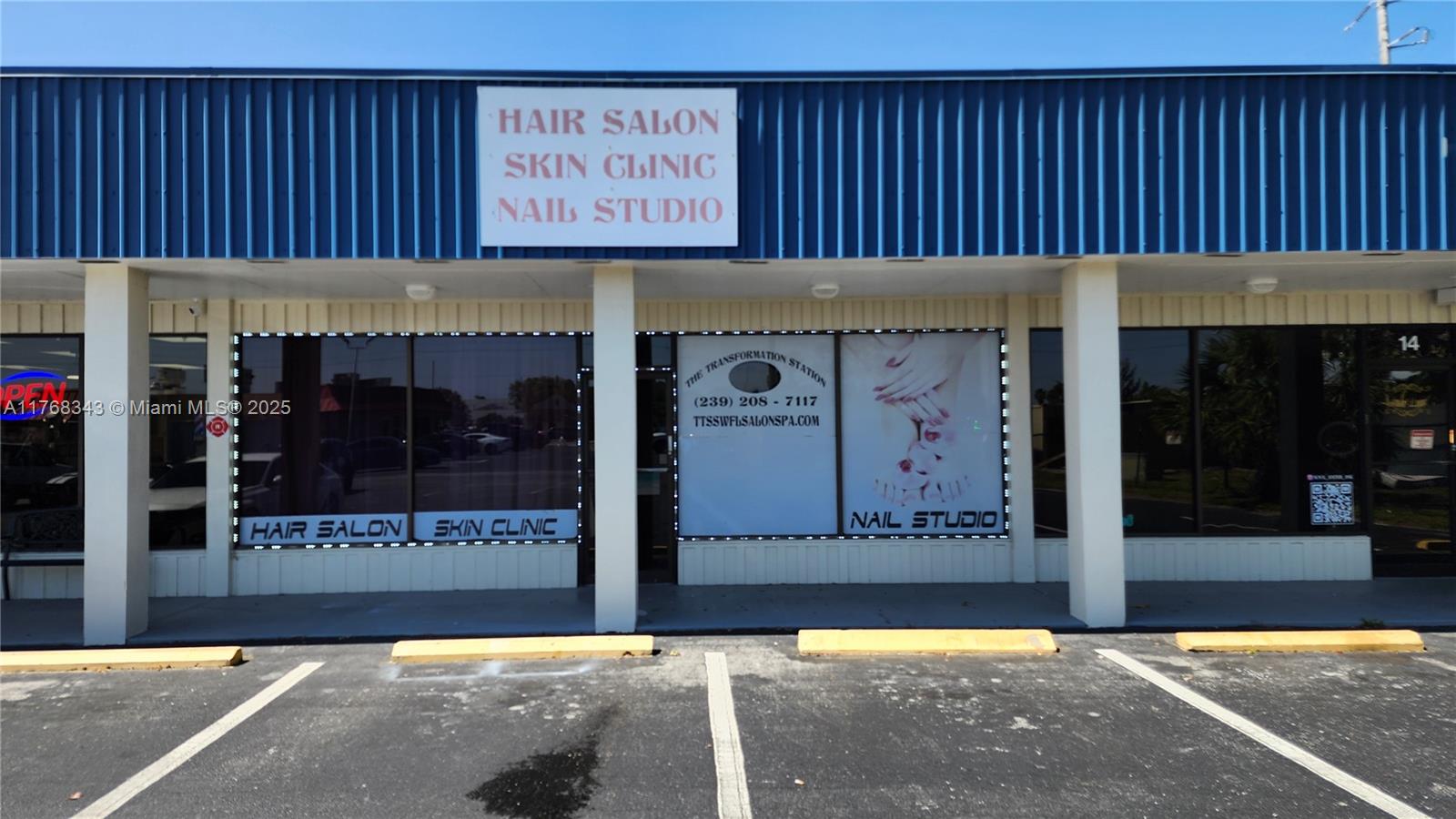 Turnkey Hair, Nail & Skincare Salon – Fully Equipped & Move-In Ready! Well-established salon with 10+ years of success. Features 3 equipped private rooms (nails, facials, treatment), 2 hair stations, 2 wash sinks, waiting area, restroom, storage with washer/dryer, TV, coffee machine, and more. Freshly painted and ready for business! Owner may stay and rent space to ease transition. Free parking available. Prime location near the Caloosahatchee River, minutes from Downtown Fort Myers and Edison & Ford Estates. Business name not included. Lease subject to landlord approval.
