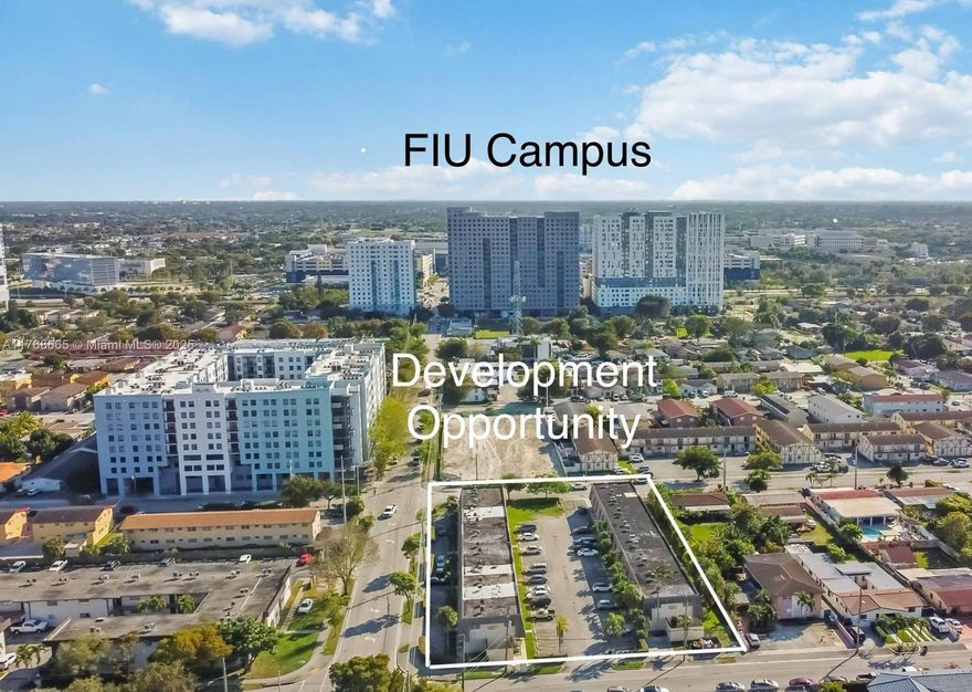 This property consists of 31 units, each featuring two bedrooms and two bathrooms, offering immediate rental income in a high-demand area. Located just minutes from Florida International University (FIU), it ensures steady occupancy. The property’s University City District (UC) zoning allows for potential redevelopment into a 15-/+ story, 200-/+ unit mixed-use project, making it a lucrative opportunity for investors and developers. 
This is a strategic investment with both short and long-term potential. Buyers are advised to conduct their own due diligence to verify zoning, development potential, and all property details. This is a rare opportunity to capitalize on a high-growth area with unbeatable potential.