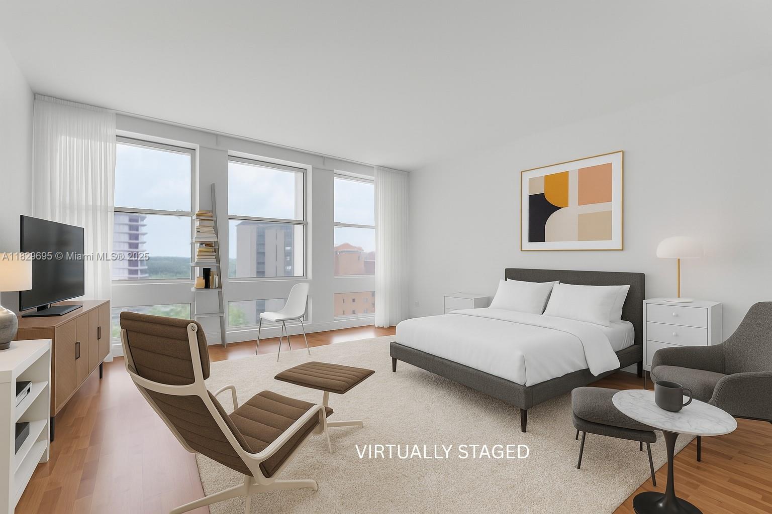 This renovated studio apartment is located at the desirable David William Condo in the heart of Coral Gables. Light
and bright with floor to ceiling windows, wood & tile floors, cute kitchen, gas stove, and a nice clean bathroom. It's
like a European pied-a-terre! Rent includes electricity, water, basic cable and A/C filter replacement. Each floor has
a dedicated Washer Dryer facility, and the building has a gym and 24-hour concierge, plus covered & assigned
parking space. Walking distance to Miracle Mile, Publix and the trolley, plus ON the Freebee route! A short drive to
MIA airport and downtown.