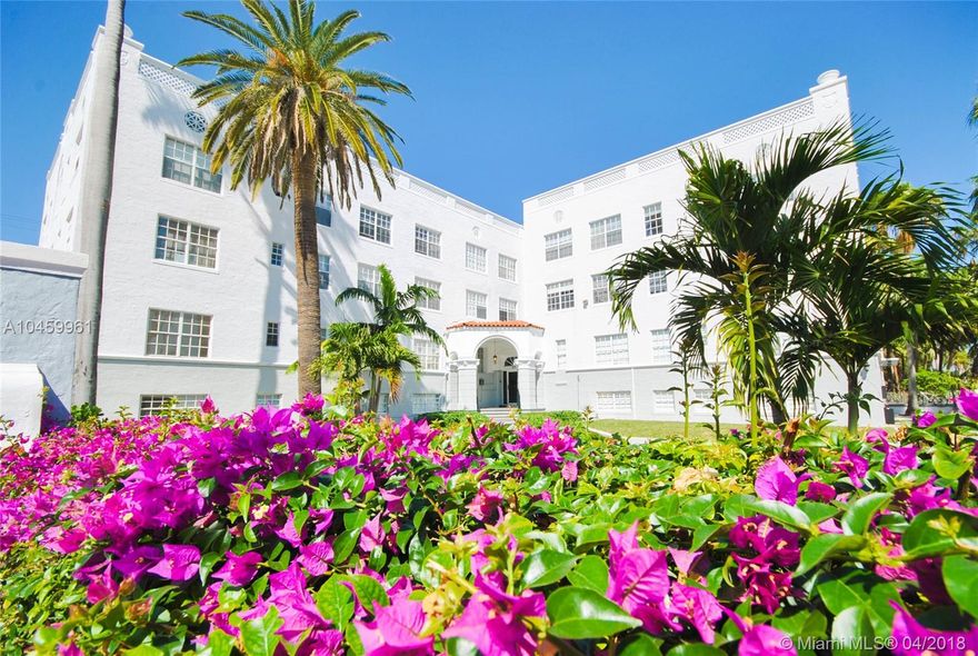 For Limited Time! Move in with just 1st, last & $500 deposit! Move into this charming 1BD located in the heart of South Beach in the historic Anne-Ell Hotel. Building has a gorgeous grand entrance and secured entry. Ground level unit has stainless steel appliances w/dishwasher, modern flooring, central AC, chic light fixtures, & large windows providing plenty of sunshine. Bathroom features a floating vanity, circular mirror, modern lighting & convenient handheld shower head. Walking distance to the beach, Flamingo Park, cafes & shops. Landlord welcomes fur families! Easy to show and fast approval.