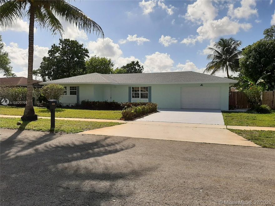 Amazing Opportunity, This Spacious 4 bedrooms 2 baths have been completely remodeled. Located in a Quiet and Desirable Community. New roof, New A/C, New Kitchen with Stainless Steel Appliances, Granite Countertop, New Bathrooms, New Floor, New Garage Door. Ideal location to Sea Castle Elementary School and Somerset Academy. Walking distance to River Run Park. Surrounded by shopping plaza and restaurants a Must See.