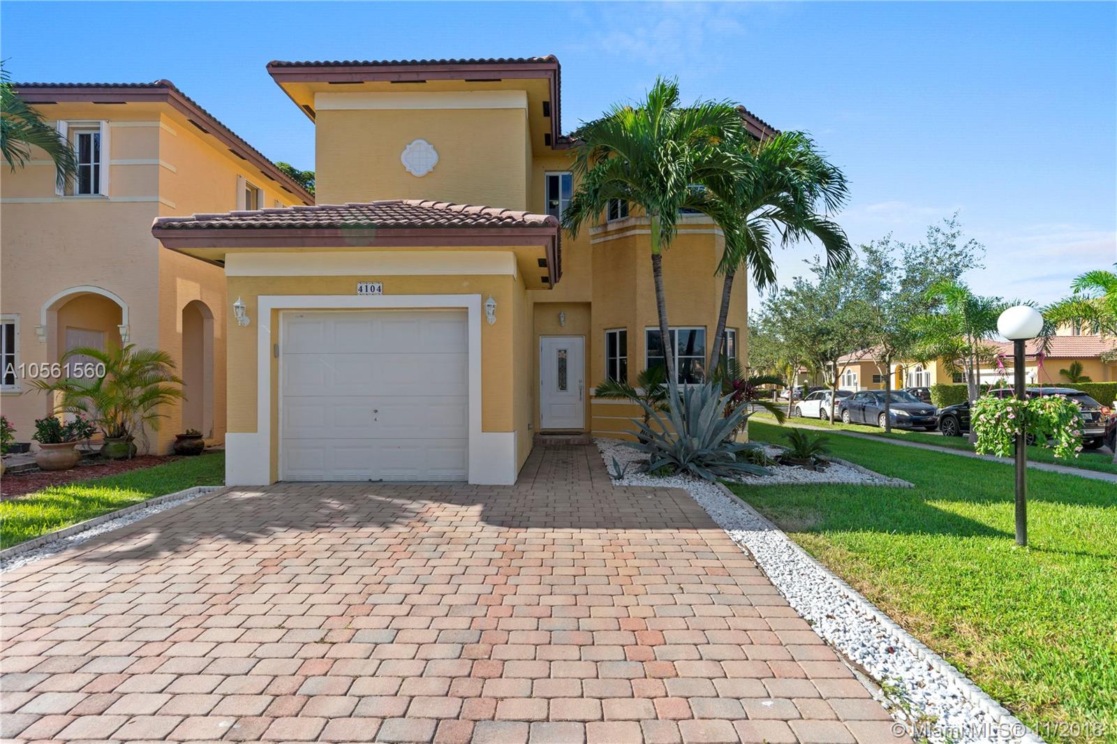 2-Story Residence in gated community, corner lot, remodeled with white porcelain floors. New kitchen w/granite counters, upgraded cabinets & all stainless steel appliances, screened terrace and plenty of backyard. New central a/c & titan water heater, Low HOA Fee $99/month. Includes: Gated Community entrance, pool, gym, playground, common area landscaping!No Association Approval Required.